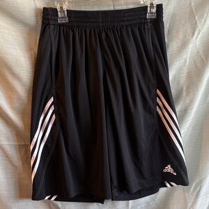 Adidas Black Shorts with Triple White Stripes